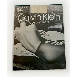 Calvin Klein Ultra Sheer Light Lycra Control‎ Top Pantyhose Size B Sheer Ivory